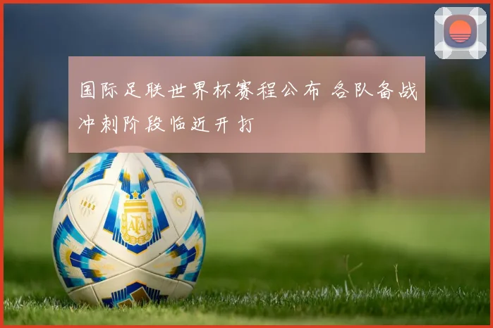 国际足联世界杯赛程公布 各队备战冲刺阶段临近开打